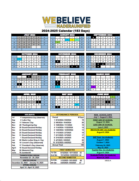 MUSD 2024-2025 Calendar